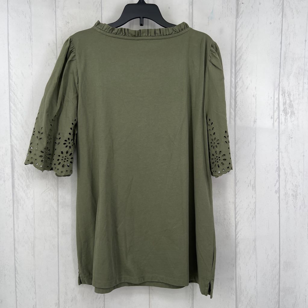 L eyelet slv tee s/s
