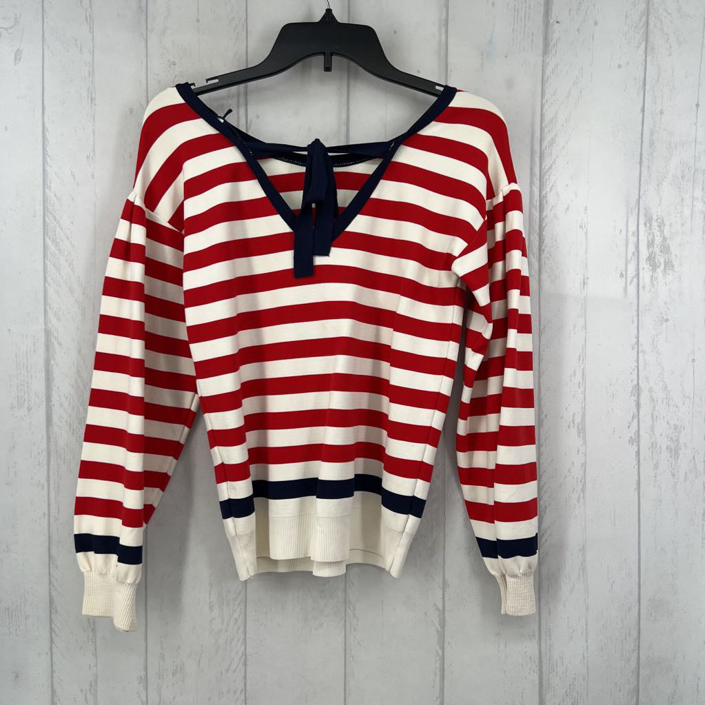 S striped bow back l/s top