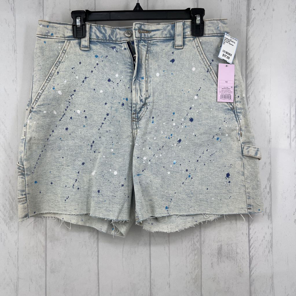 14 paint splatter jean shorts