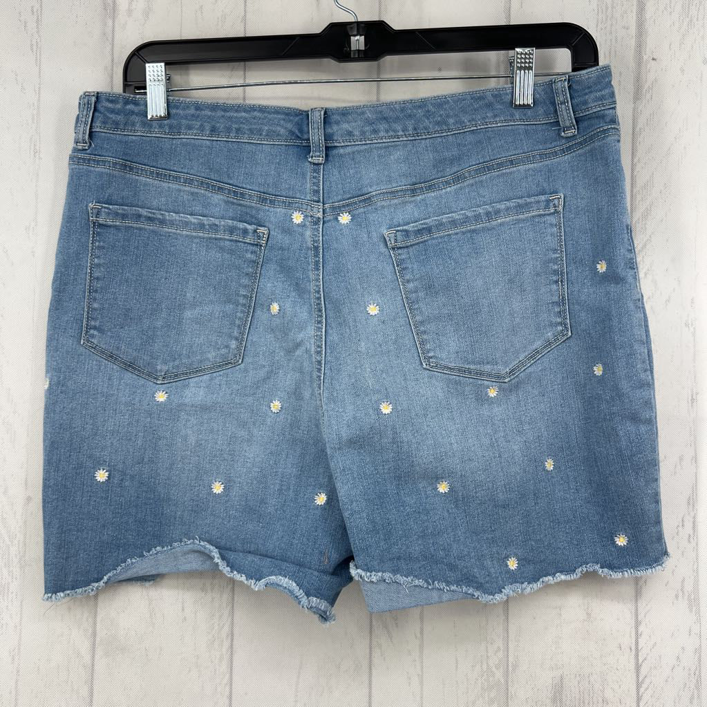 16 embroidered daisy jean shorts