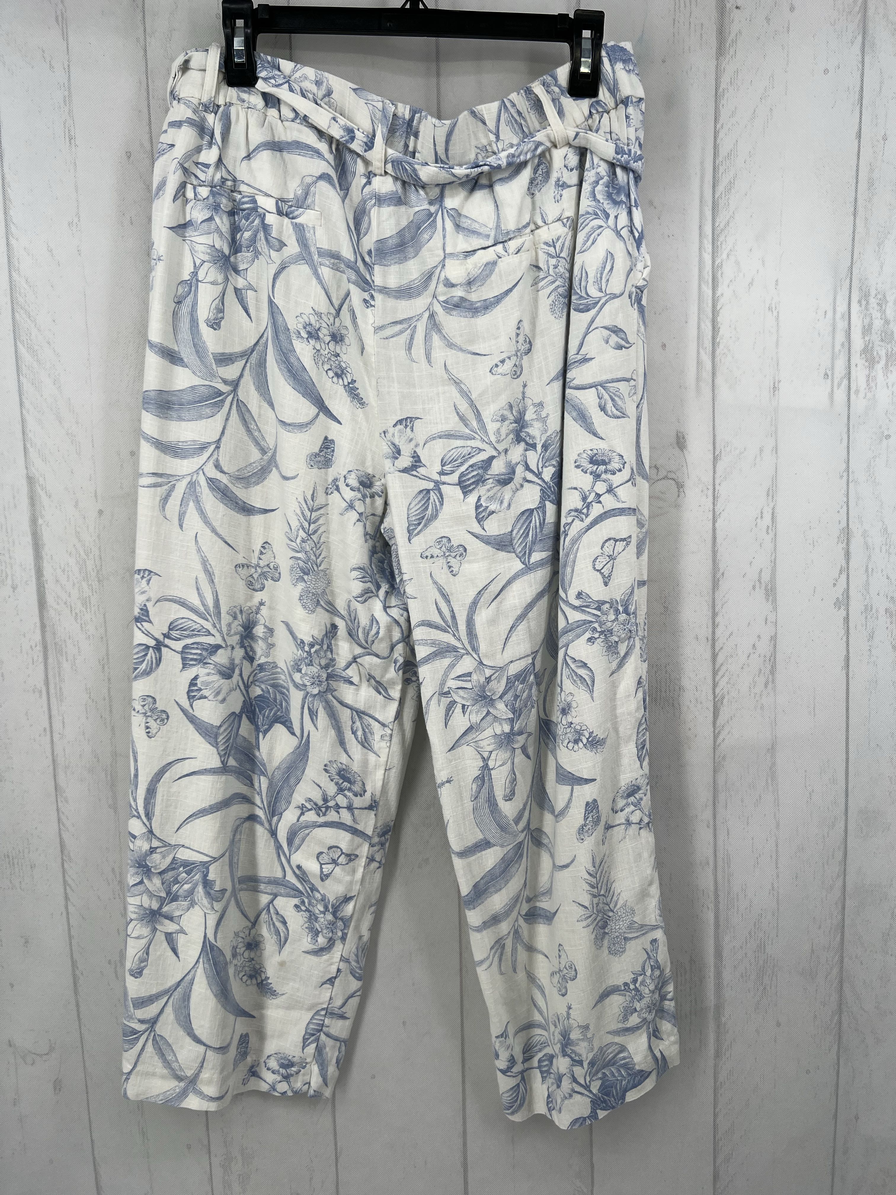 L wide leg flo print belted pant