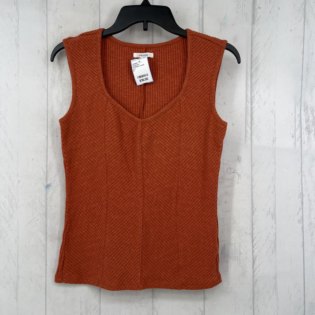 S ribbed v-neck tank