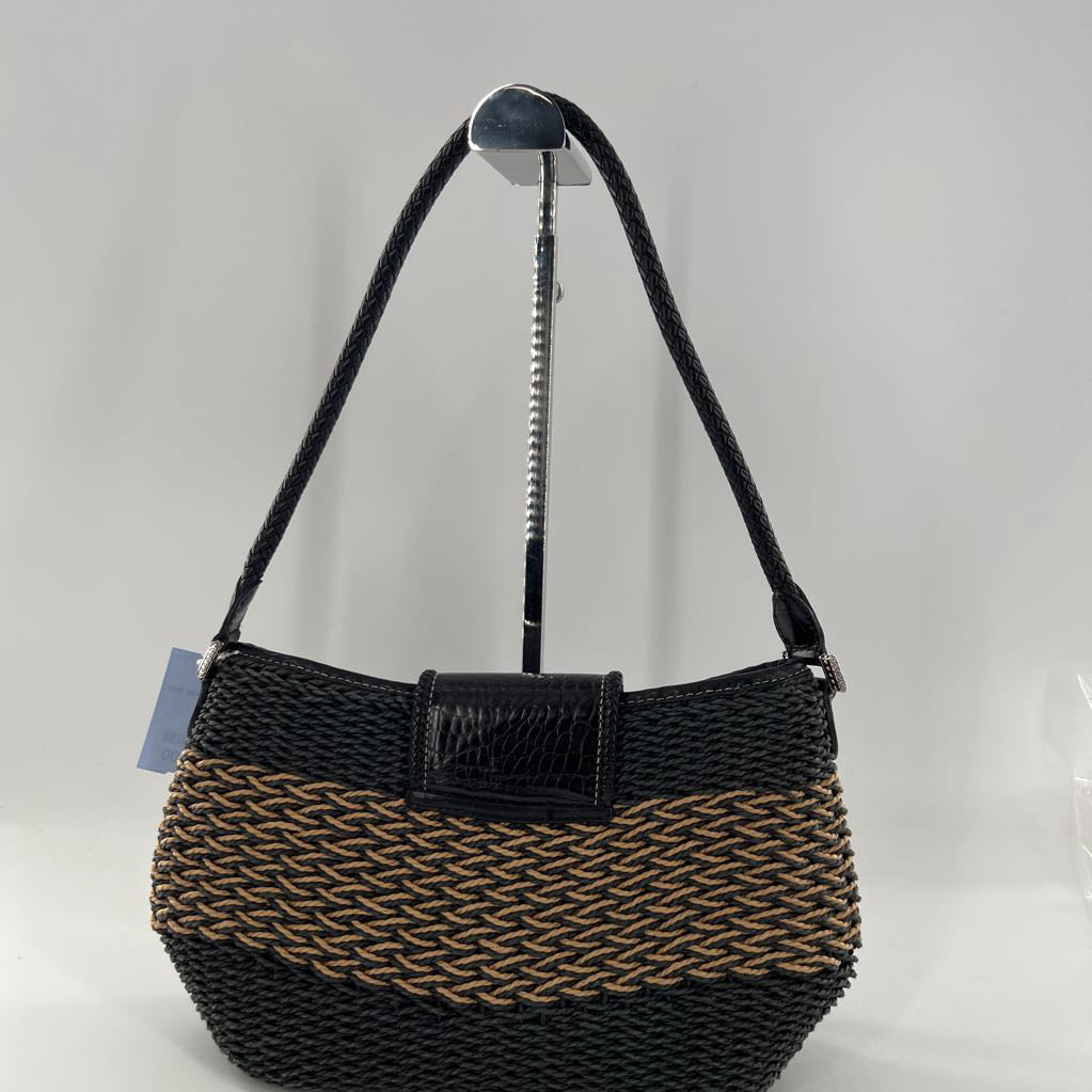straw shoulder bag w/ rope details