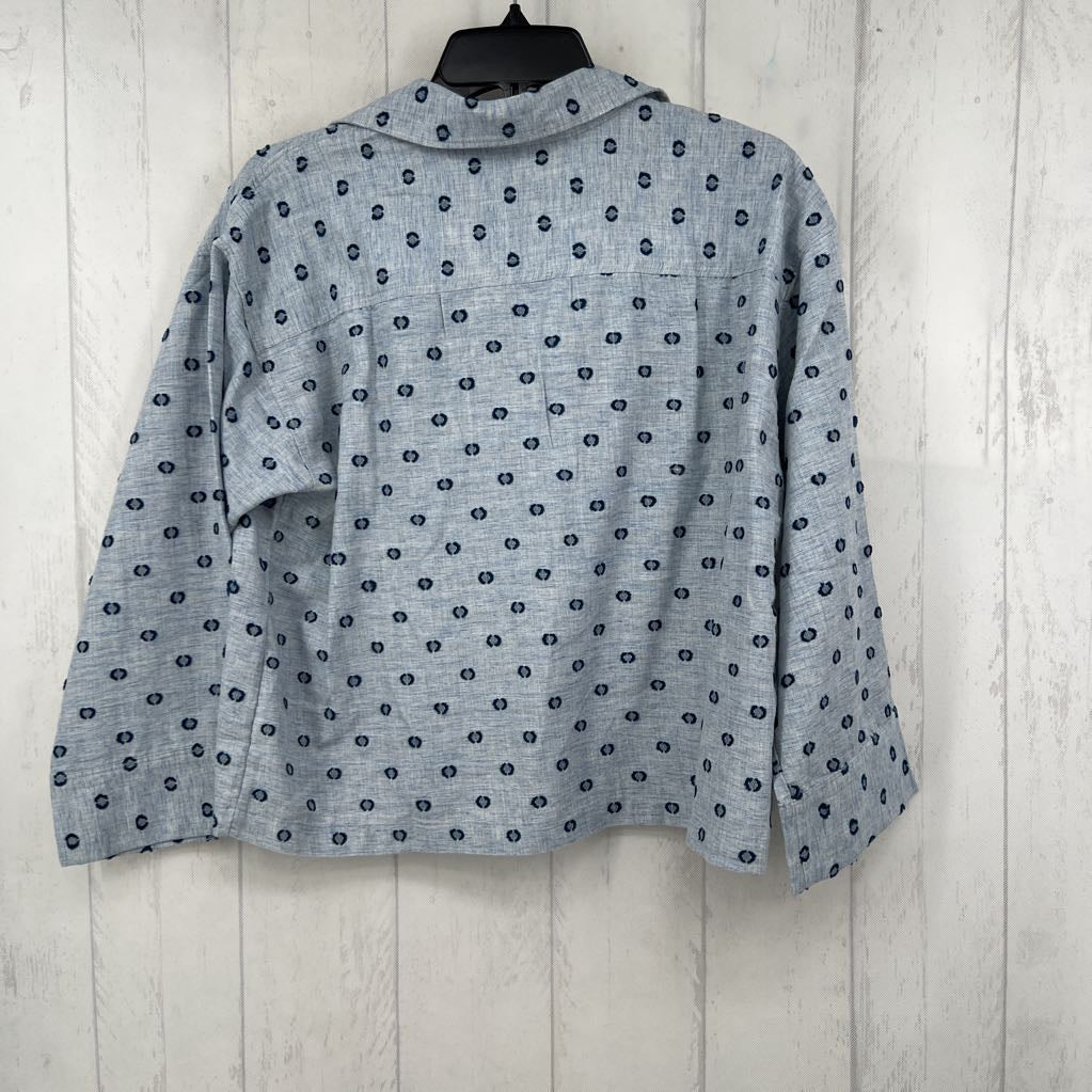 Mp circles print split neck 3/4 slv top