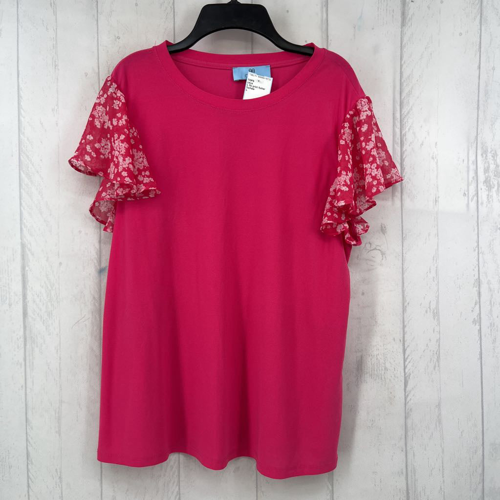 L flo print flutter slv tee