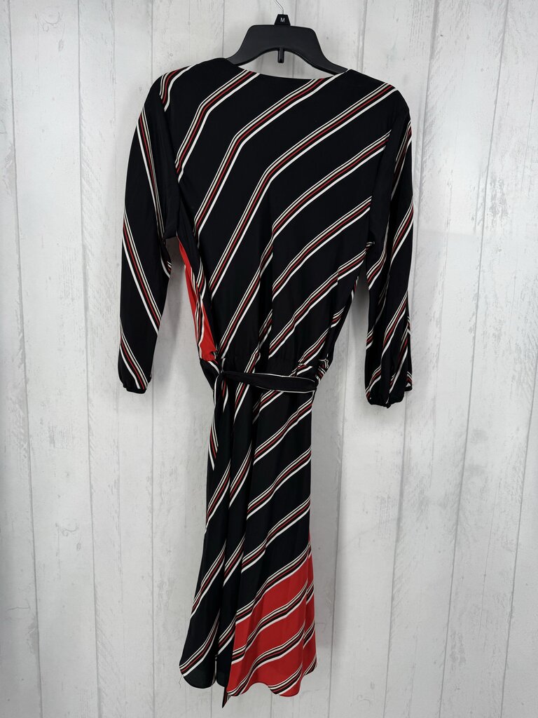 12 striped belted 3/4 slv dress