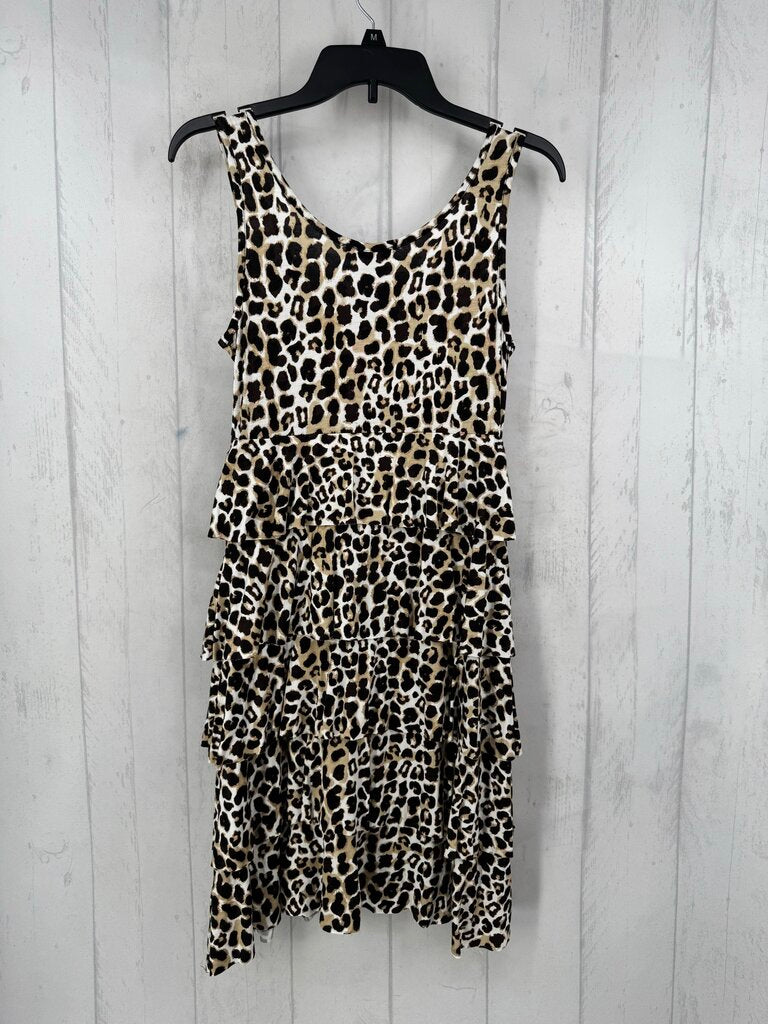 XS animal print slvls tiered dress