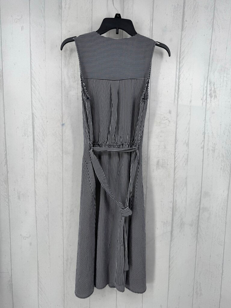 M striped button down slvls dress