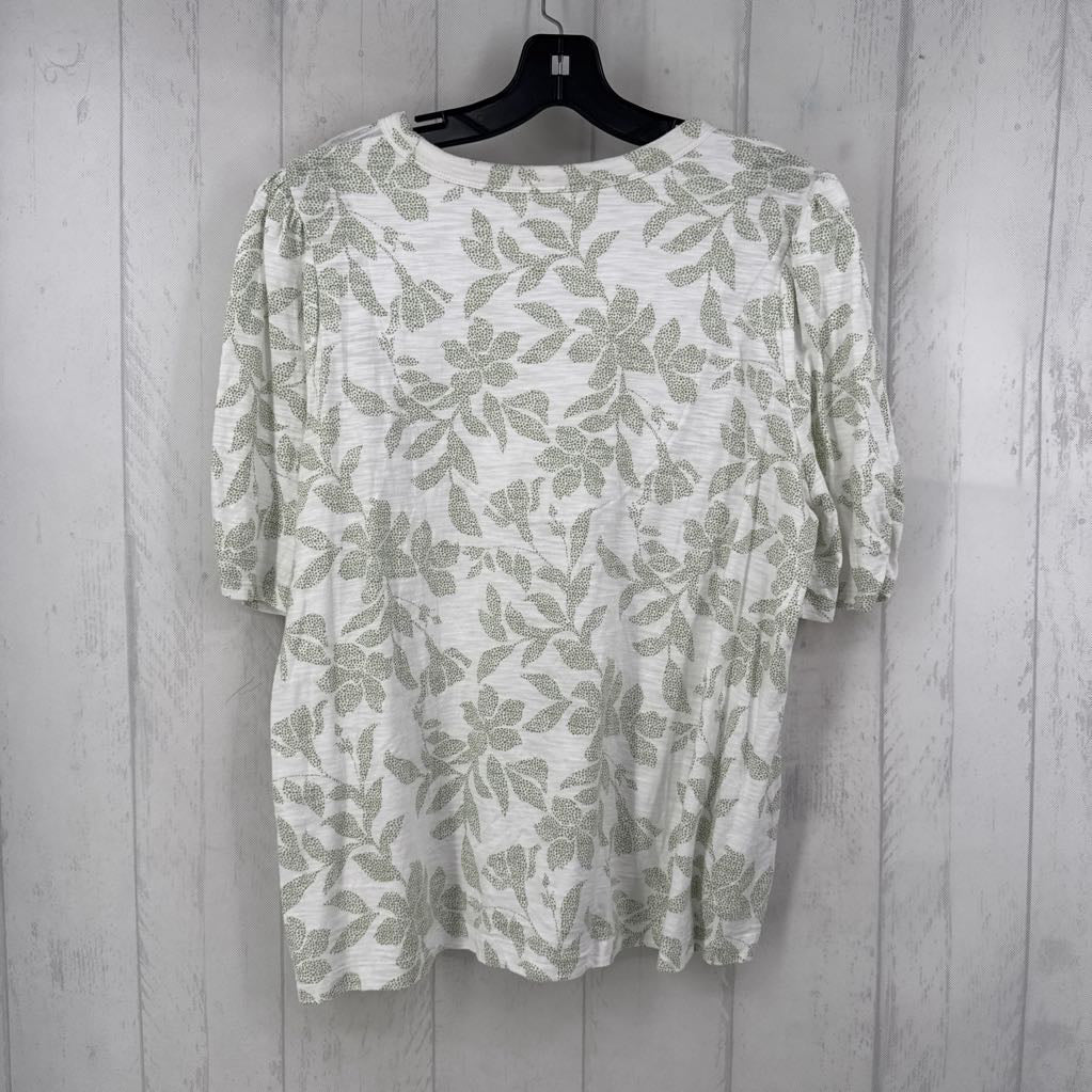 XL flo print v-neck s/s tee