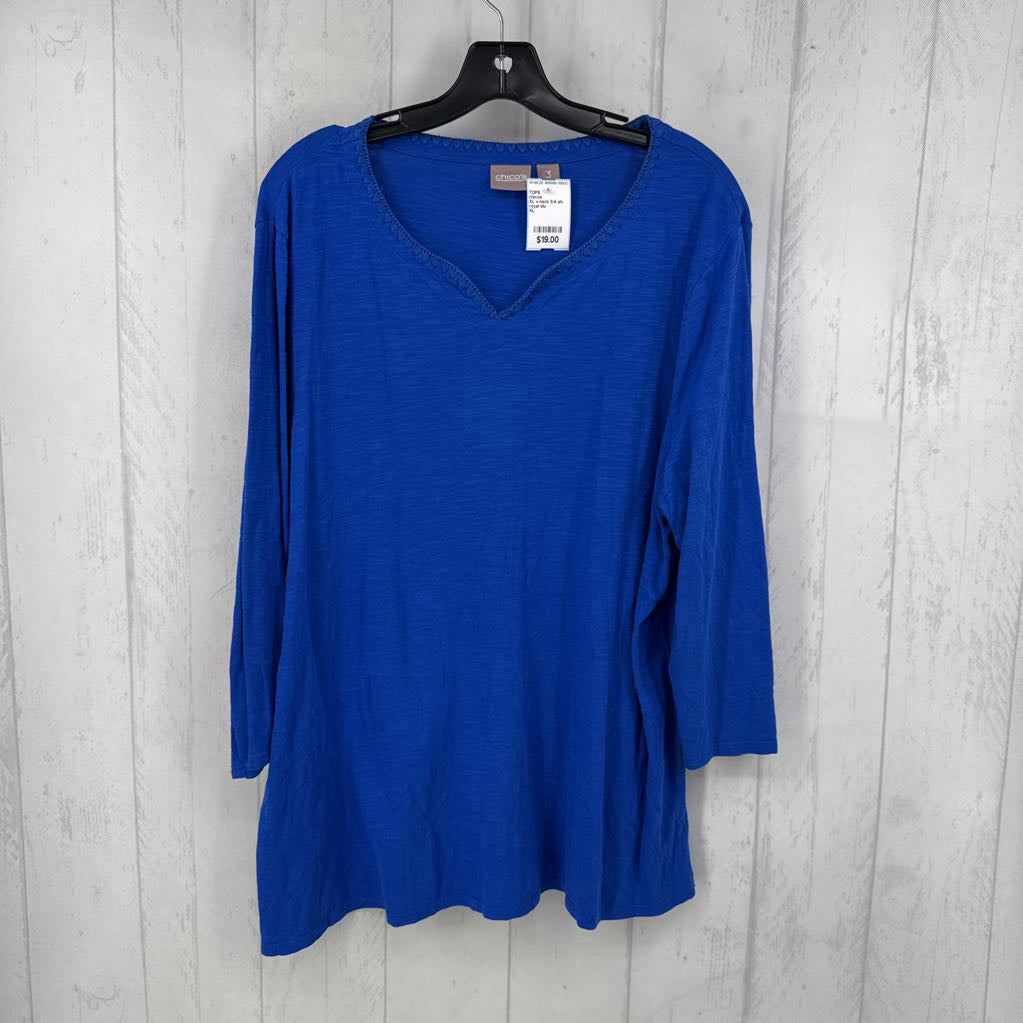 XL v-neck 3/4 slv tee