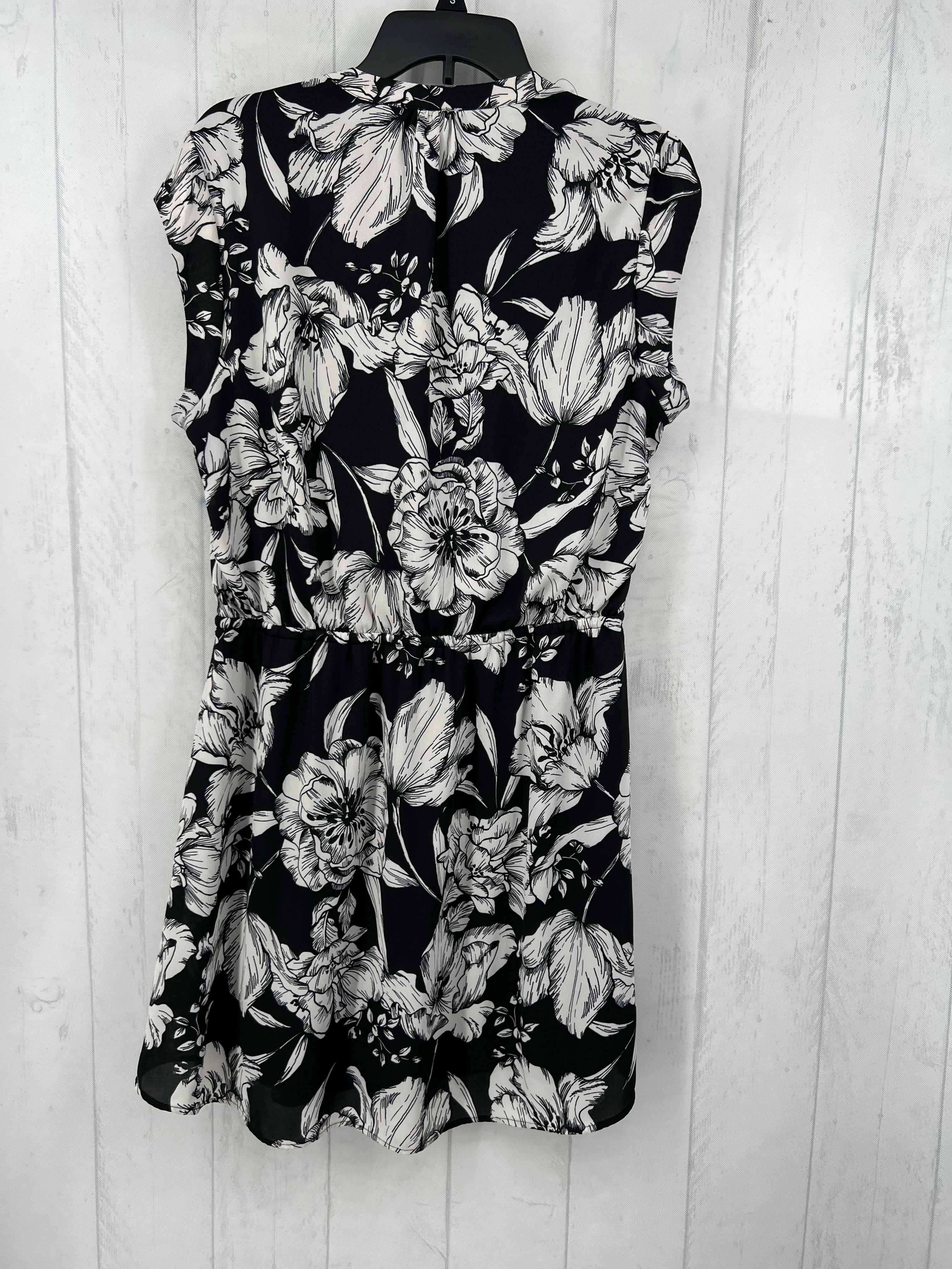 L flo print drawstring waist s/s dress