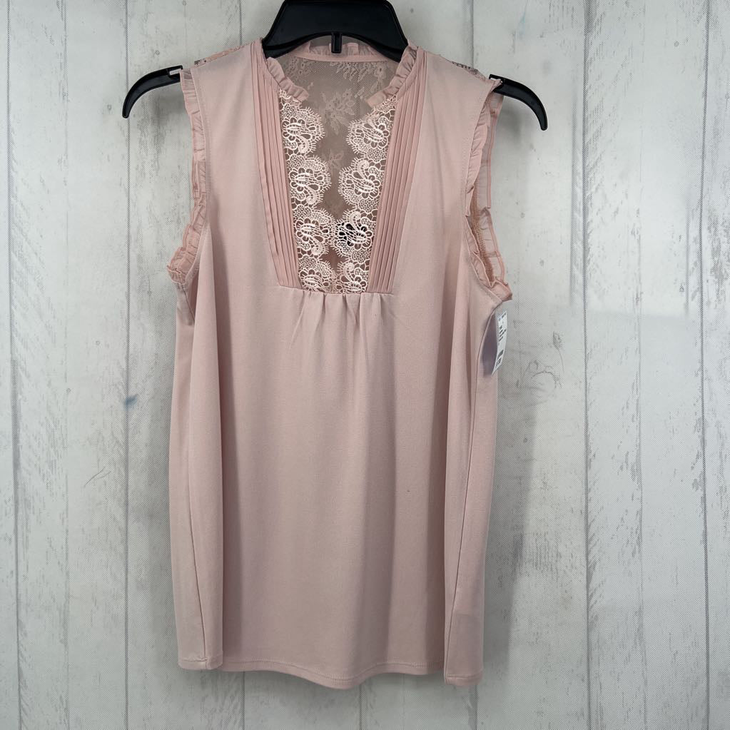 S lace detail flowy tank