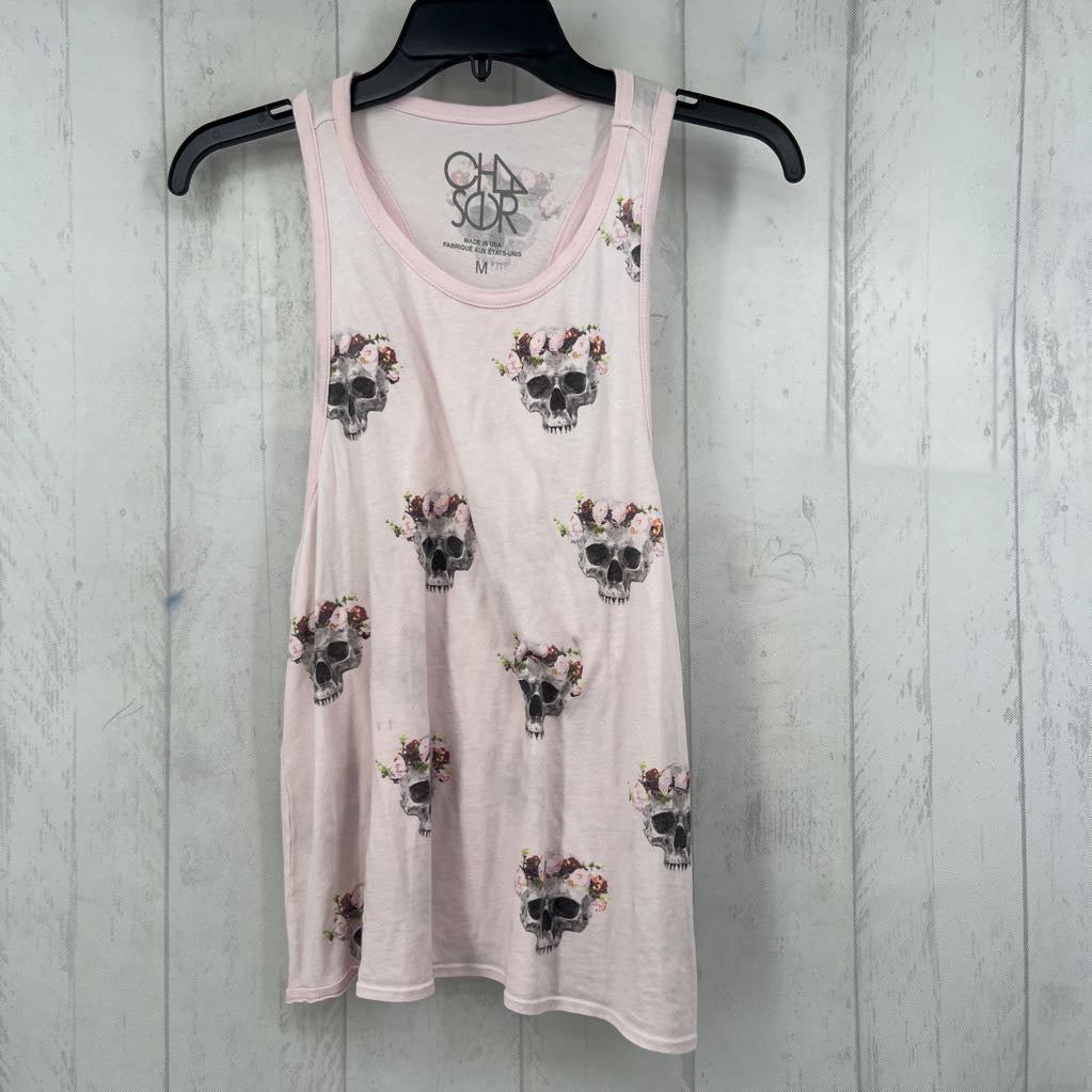 M skull print tank