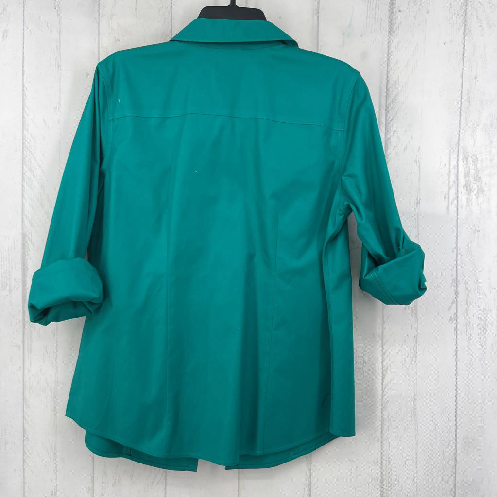 R75 M button down l/s top