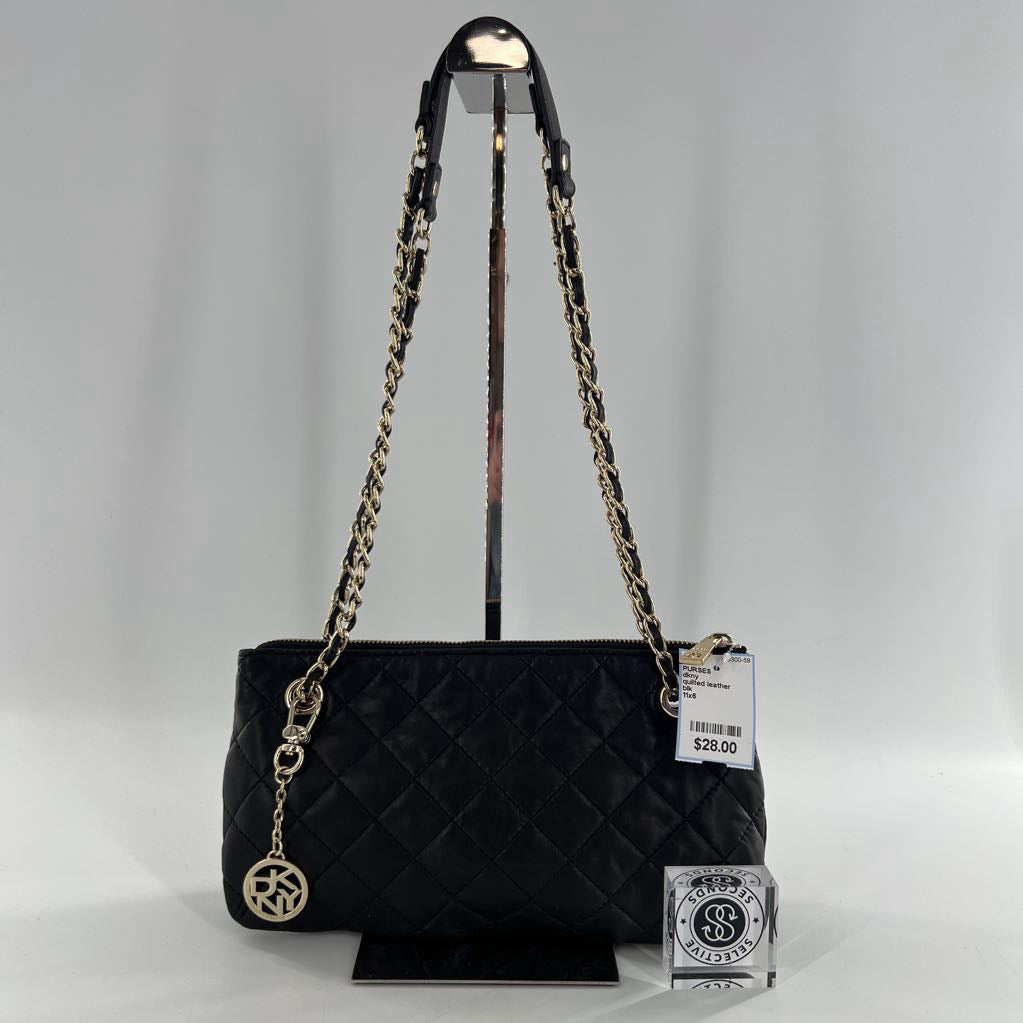 quilted leather chain strap purse