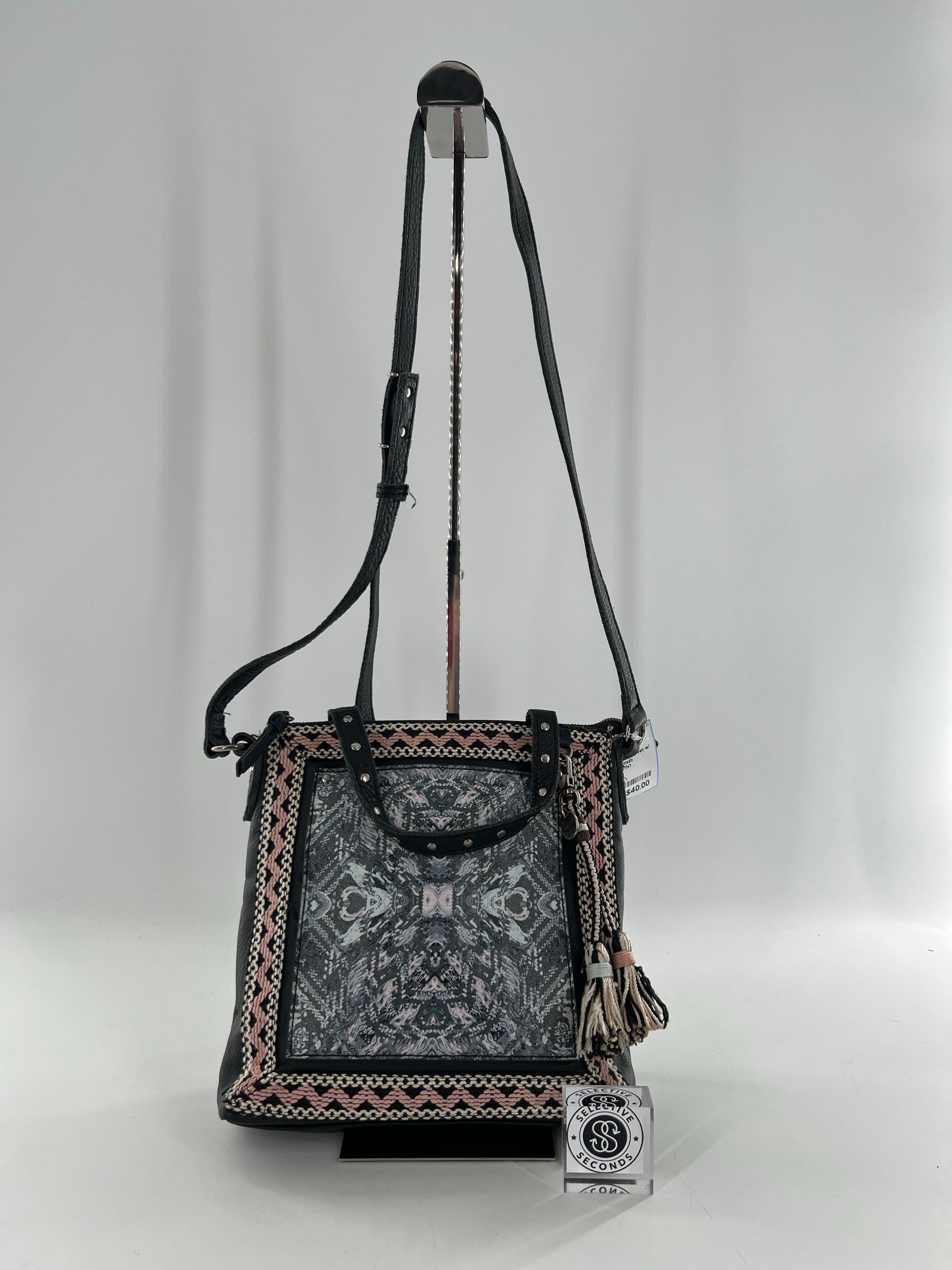 leather woven w/ tassel crossbody