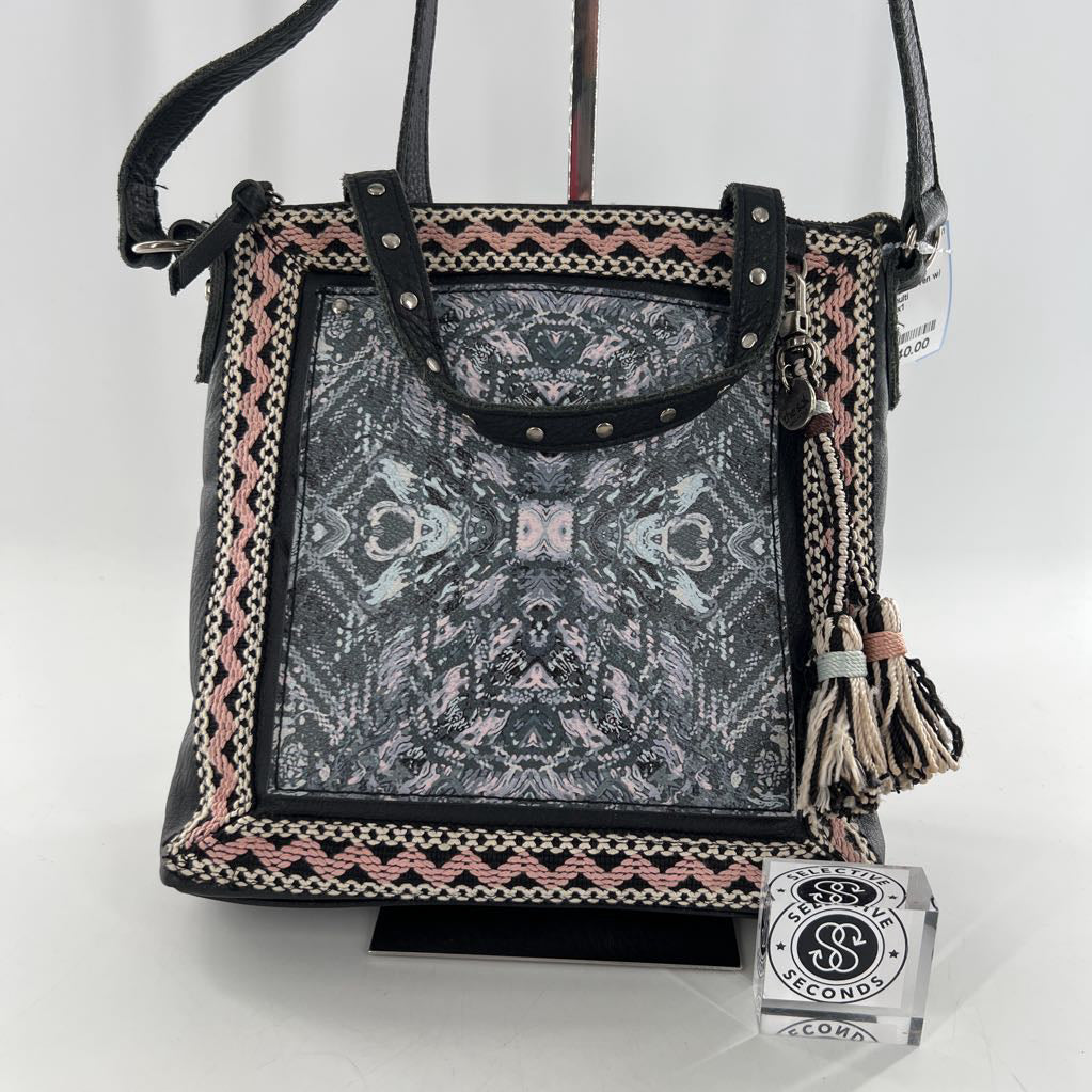 leather woven w/ tassel crossbody