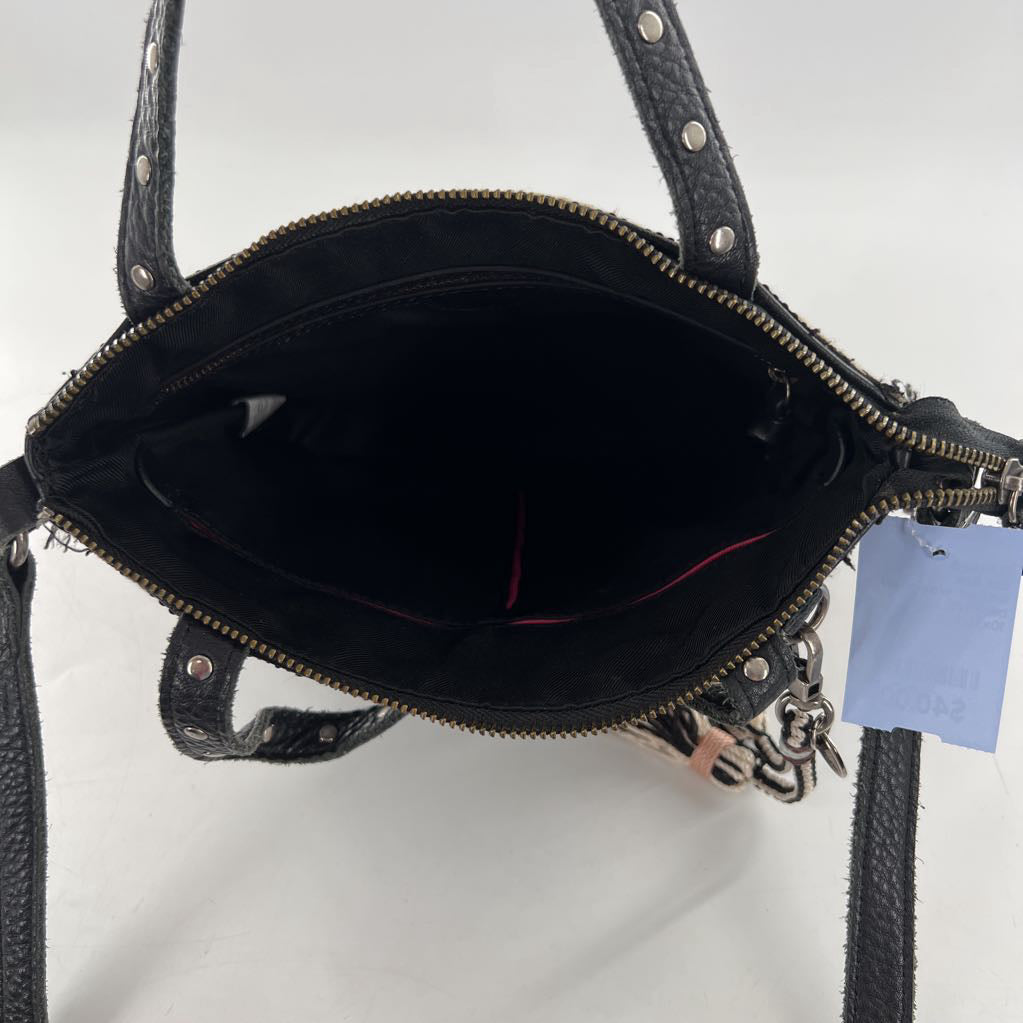 leather woven w/ tassel crossbody