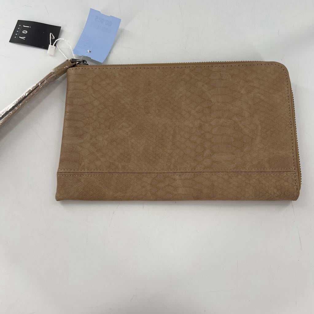 vegan python zip around wristlet