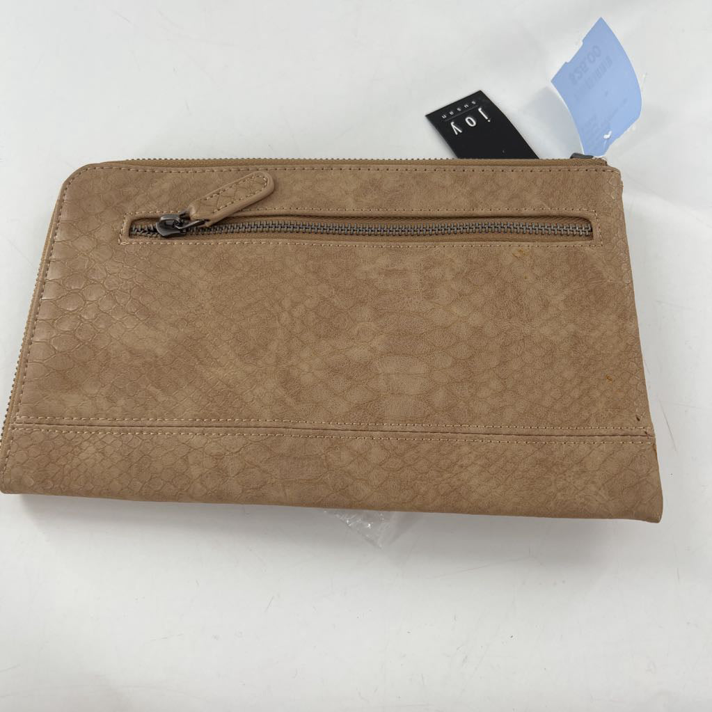 vegan python zip around wristlet