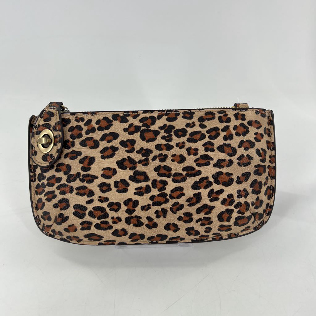 leopard print turnlock crossbody wristlet