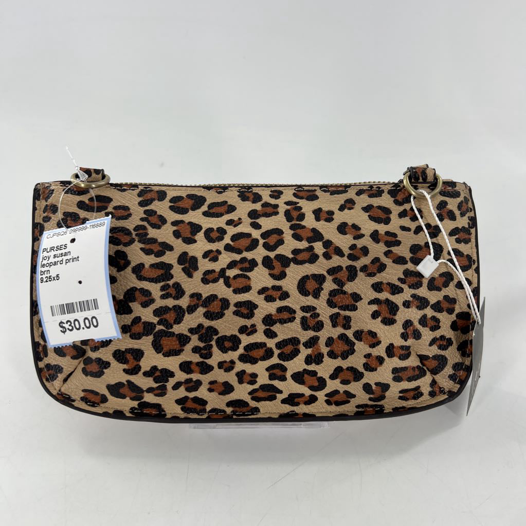 leopard print turnlock crossbody wristlet