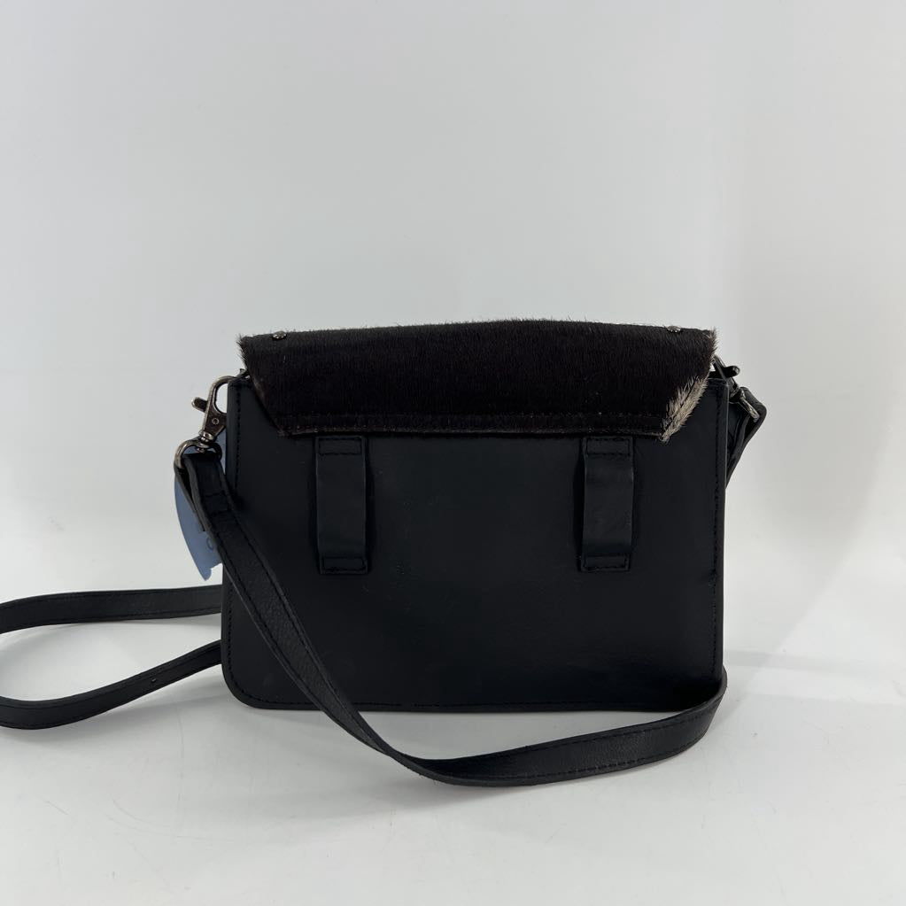 hair-on cowhide flap crossbody