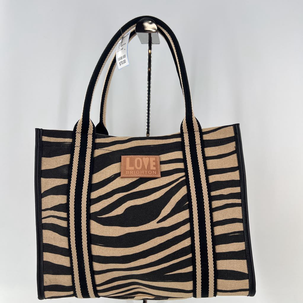 zebra heart love canvas tote