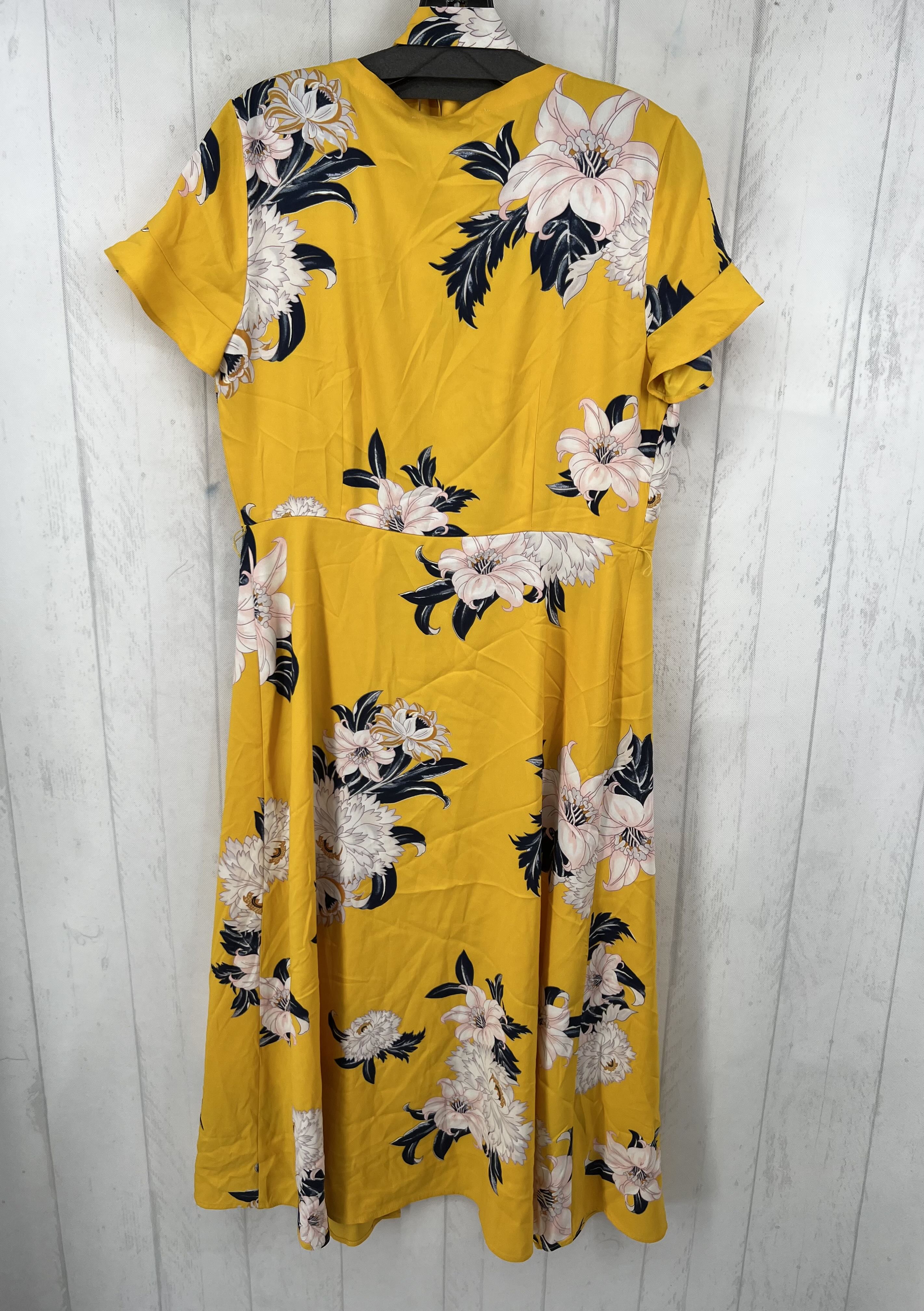 4 flo print belted s/s dress