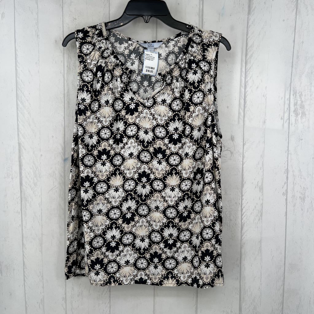 L printed notch neck tank