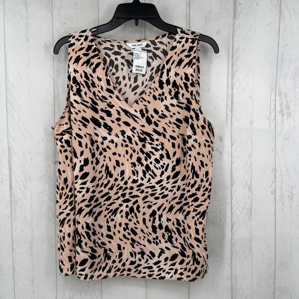 L animal print v-neck tank