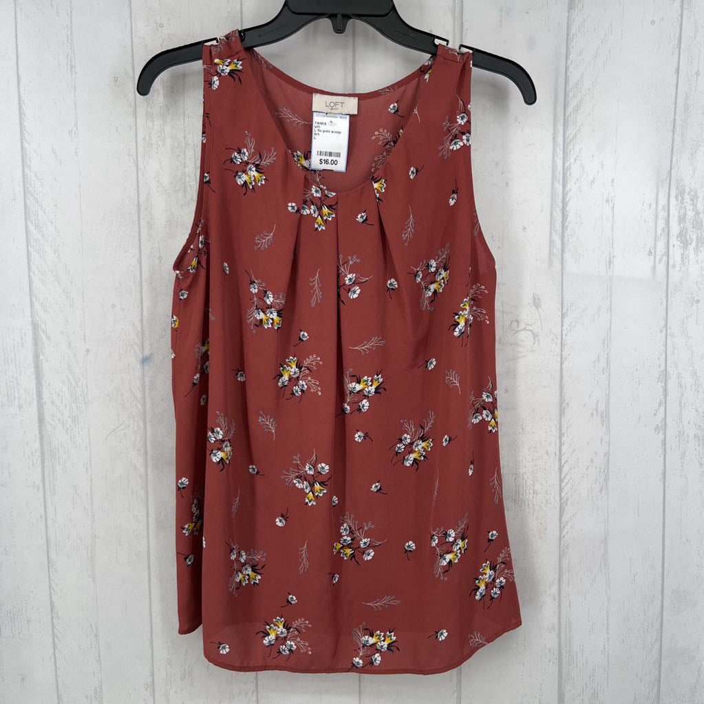 L flo print scoop neck tank