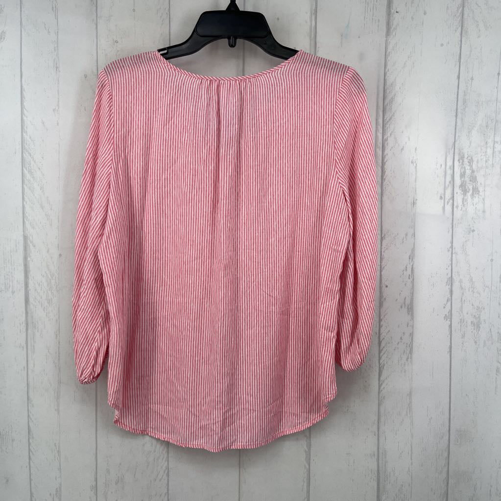 S striped 3/4 slv top