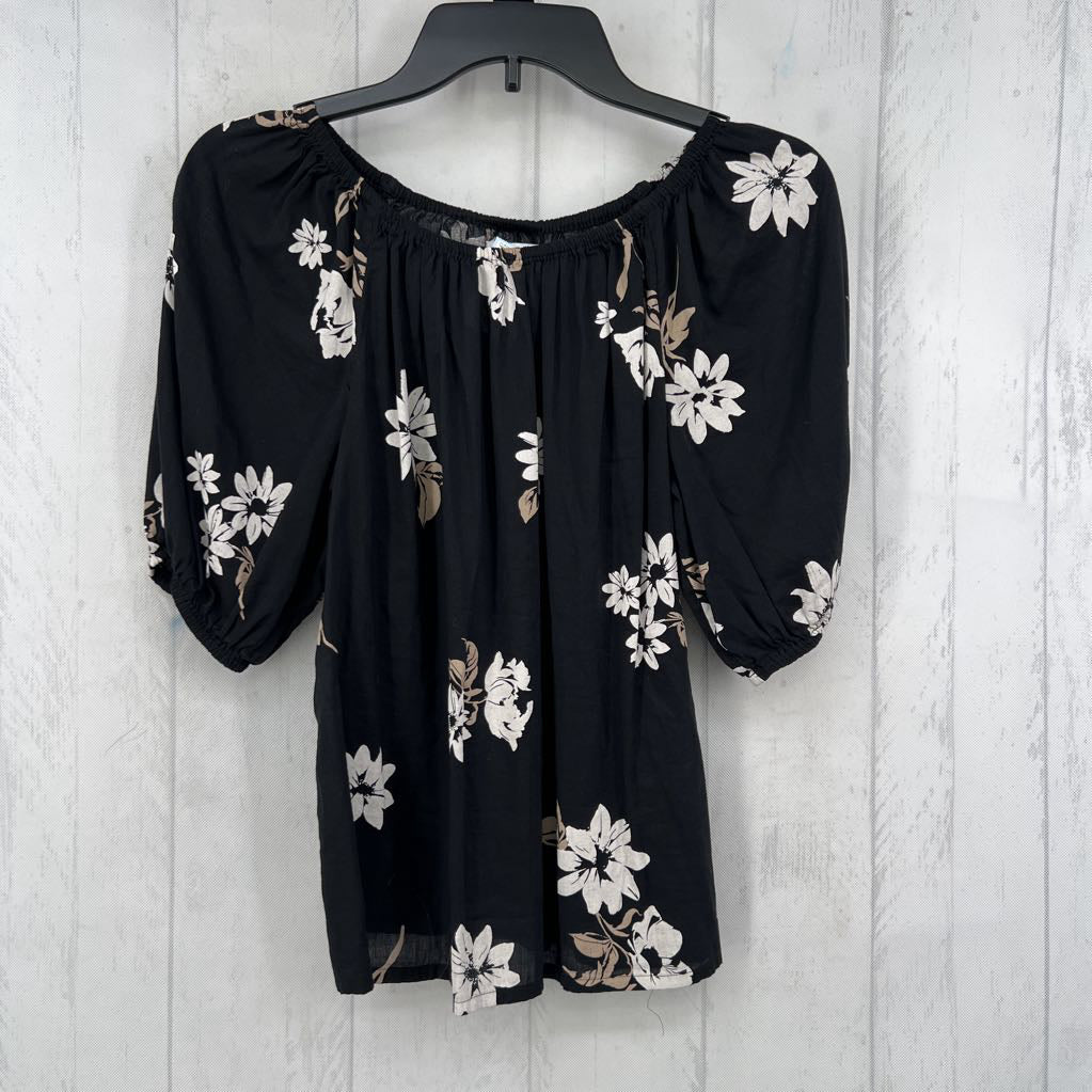 S flo print s/s top