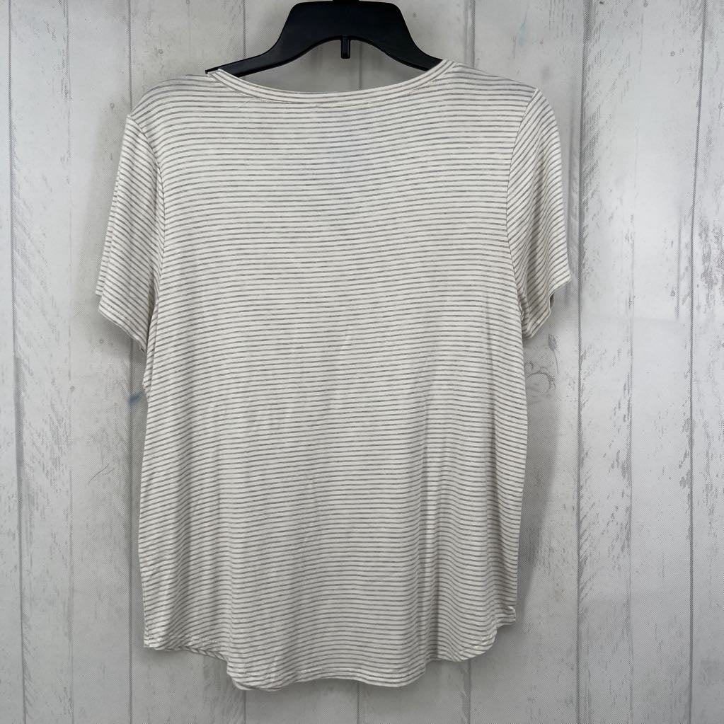 M striped v-neck s/s tee