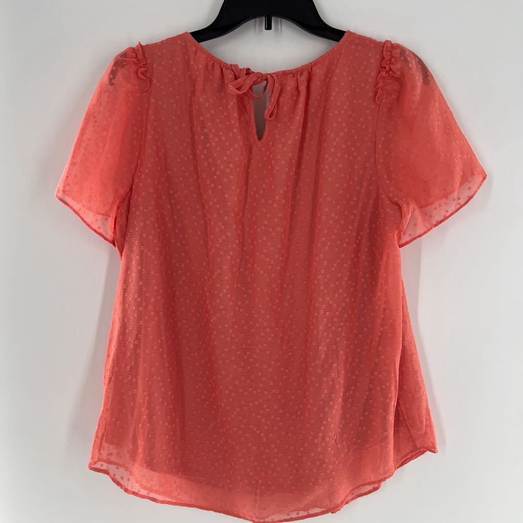S s/s textured sheer layer top