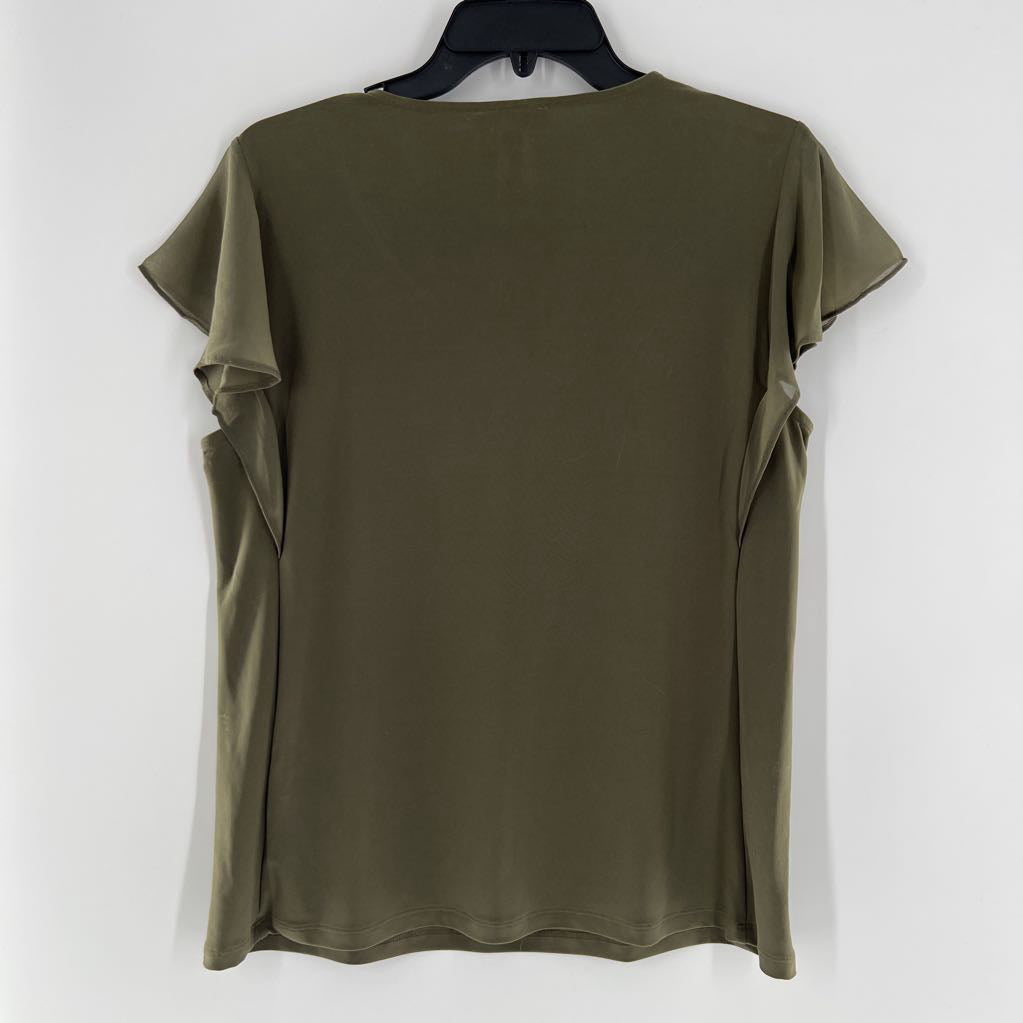 M s/s cut-out neckline detail top