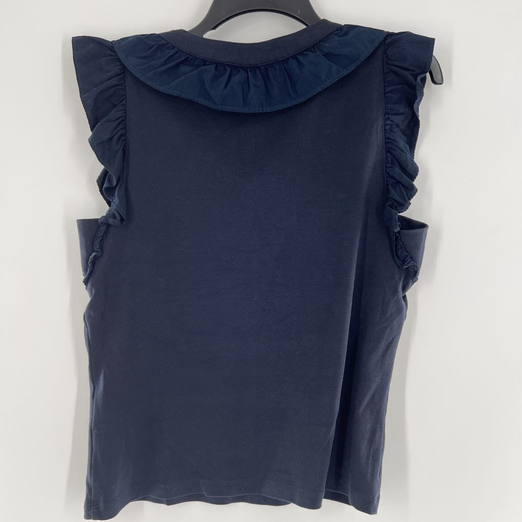 L ruffle button detail top