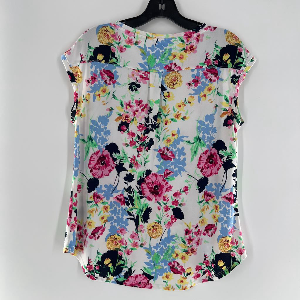 M s/s floral hi-low top
