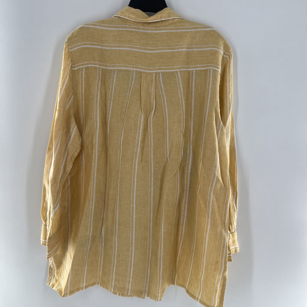 XL l/s stripe embroidered button shirt