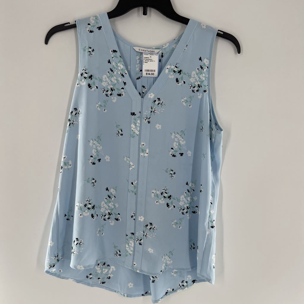 L flower print v-neck tank