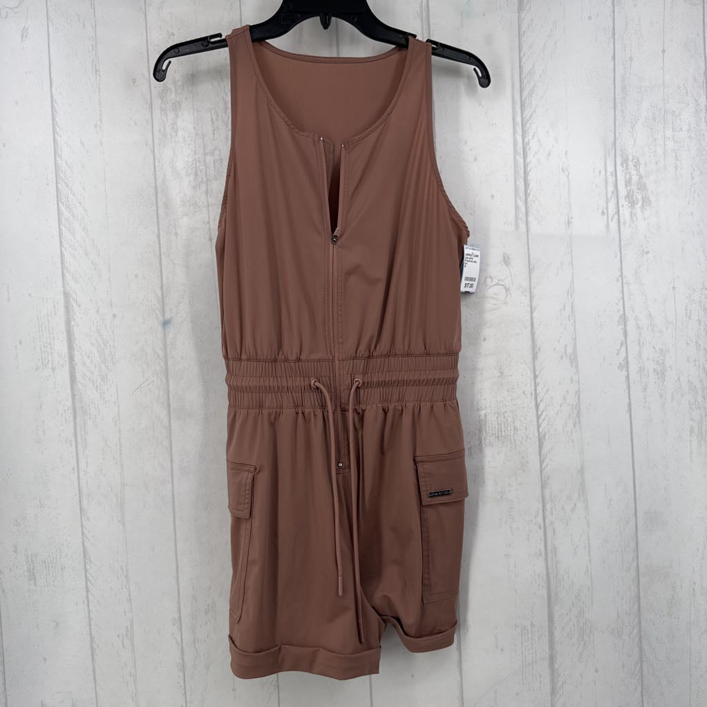 M zip-front slvls romper