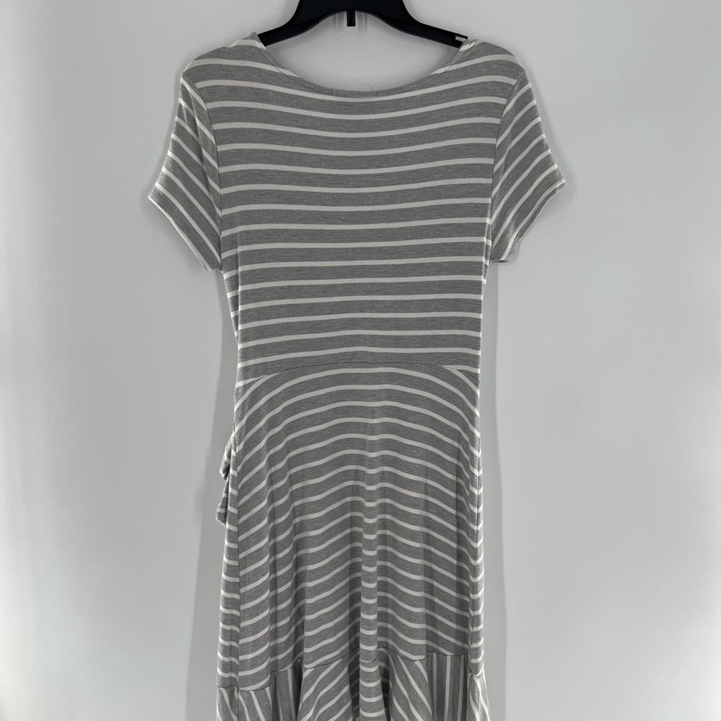 L s/s crossover stripe dress