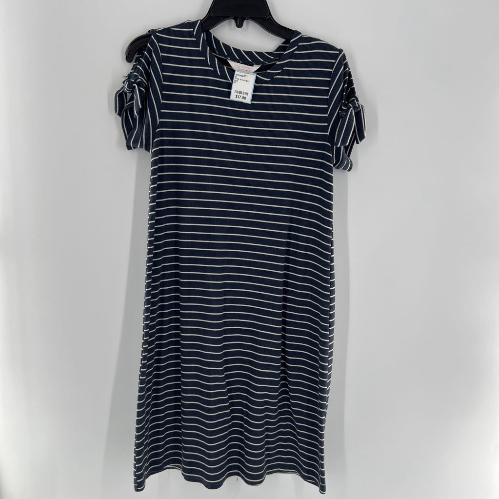 M tie s/s stripe dress