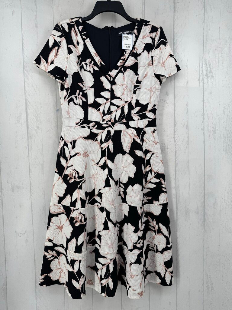 10 flo print v-neck s/s dress