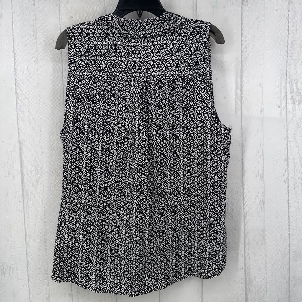 XL printed button down slvls top