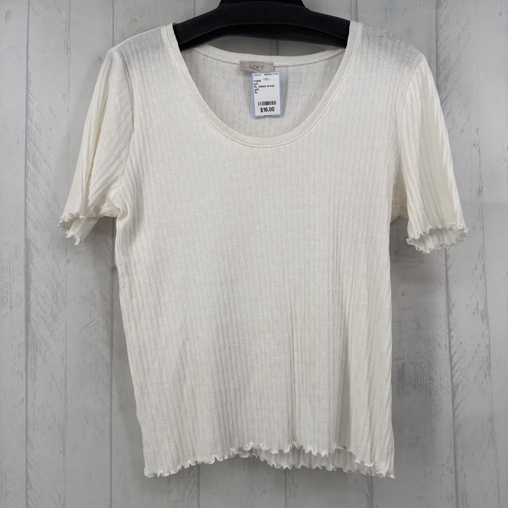 XL ribbed scoop neck s/s top