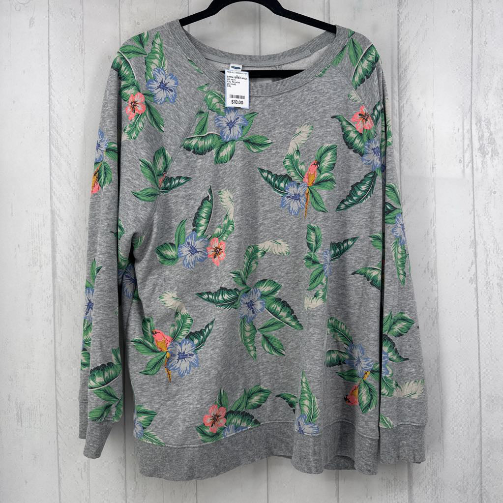 XXL flo print crewneck sweatshirt