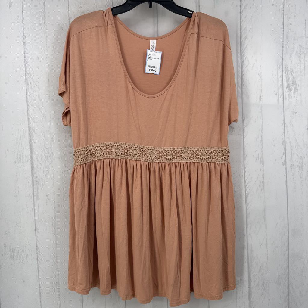 M scoop neck s/s babydoll top