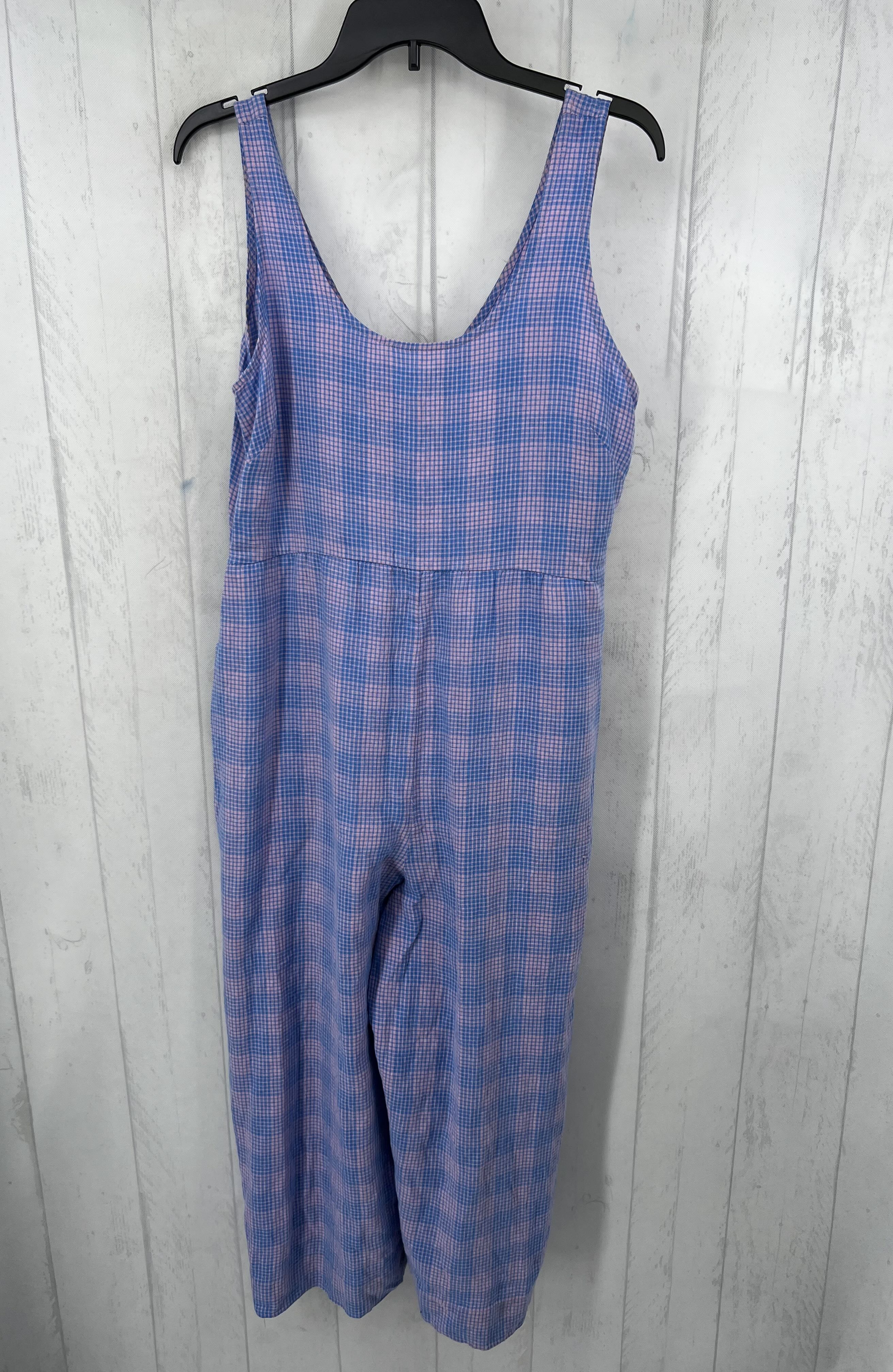 S plaid slvls jumpsuit
